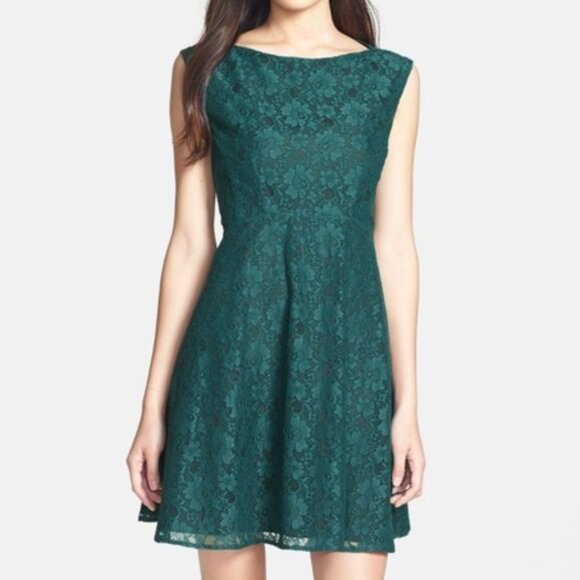 NWT French Connection Green Lace Dress - Picture 1 of 4